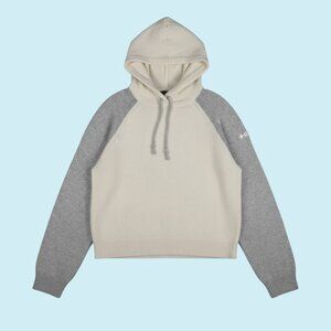 Patagonia Hooded Sweater Women's XL Gray Ivory Recycled Wool Pullover Cozy NWT